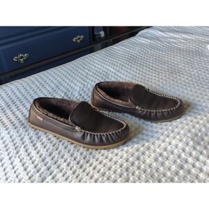 LL Bean Wicked Good Moosehide Venetian Slipper Loafer Mens Sz 12 Medium Brown